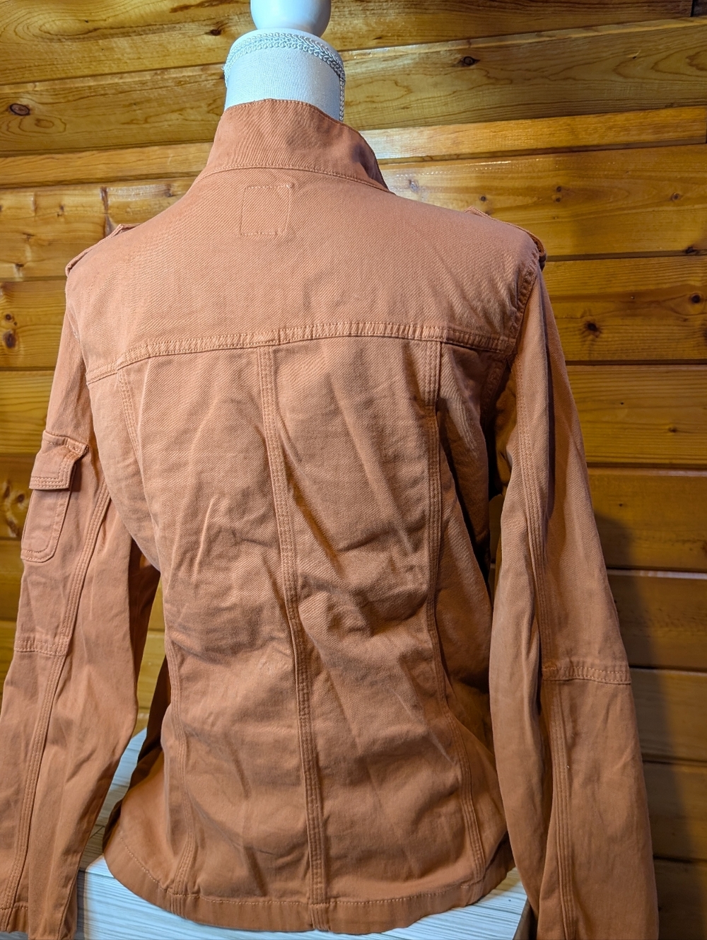 Utility Cotton Jacket - Rust Orange - Picture 3 of 3